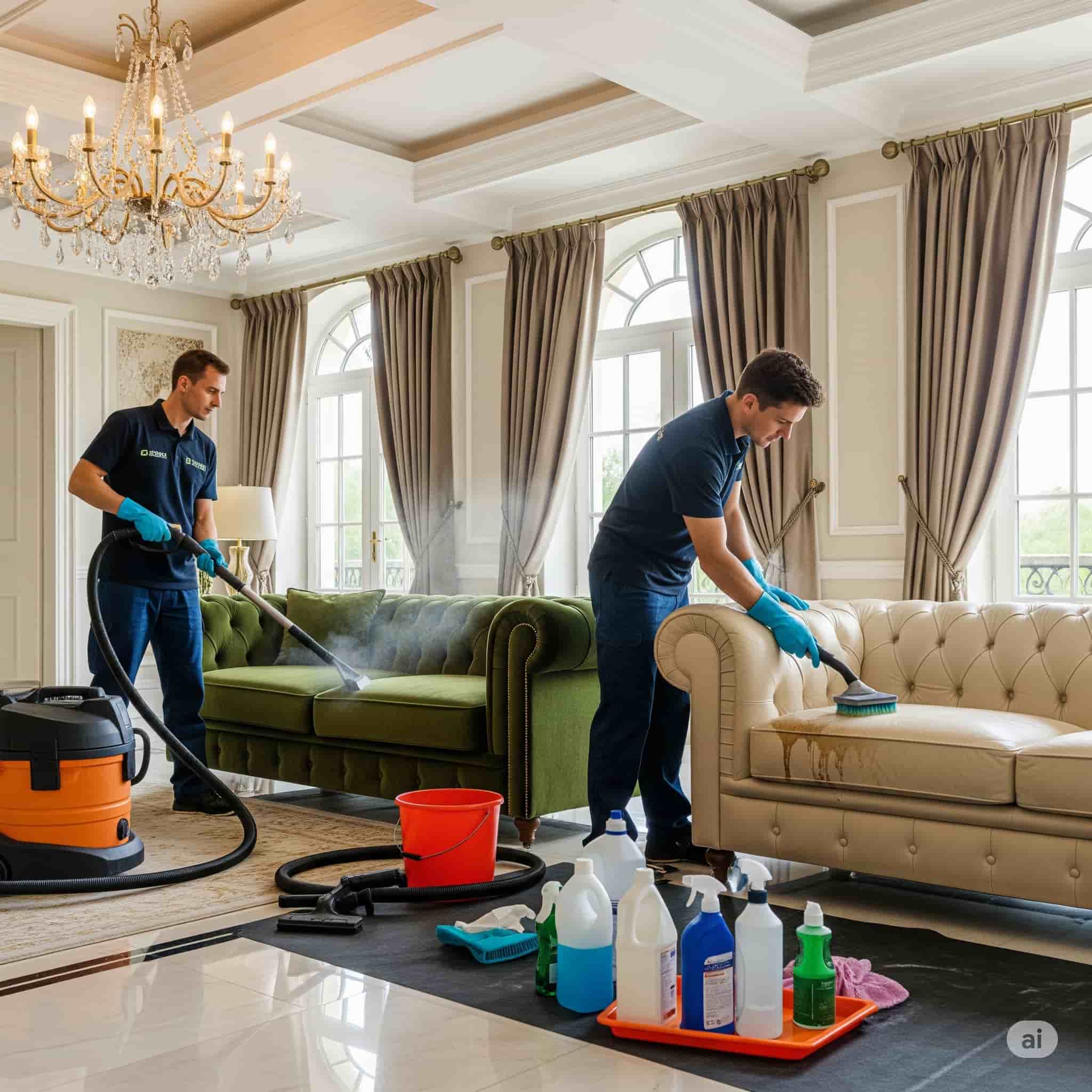 Gaziosmanpaşa koltuk yıkama hizmeti sırasında buharlı temizlik cihazı ile koltuk temizliği